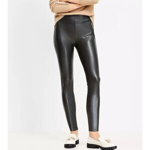 Loft Black Faux Leather Leggings Women's Size S